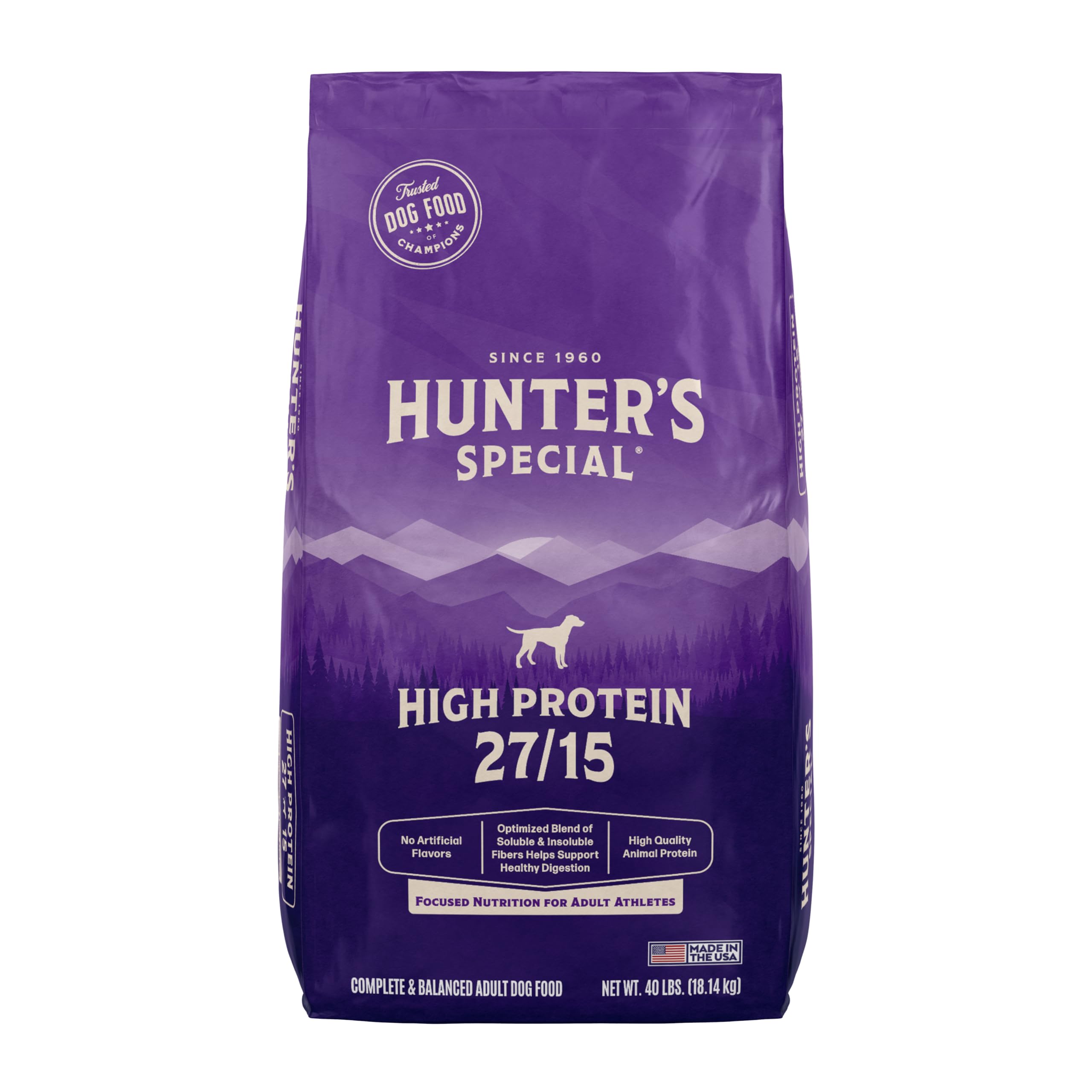 Hunters Special Hi Protein Dog Food 27/15, 40 lbs.