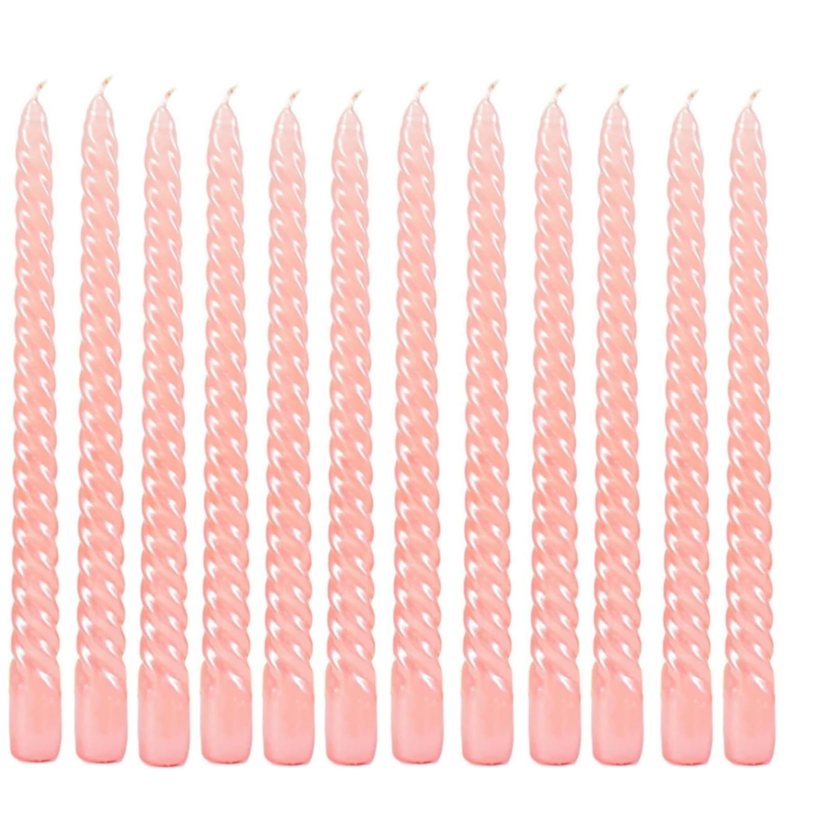 10 Inch Pink Taper Candle, Set of 12,Tapered Candle Burn for 8 Hours, Long Candle Sticks,Tall Candlesticks, Taper Spiral Candles, Dinner Candle Party, Wedding, Halloween (25cm, Pink)