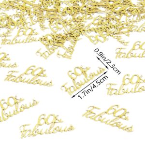 Happy 60th Birthday Confetti Glittery 60&fabulous Birthday Decorations Gold Table Scatters for Wedding Anniversary Decor Supplies 100PCS