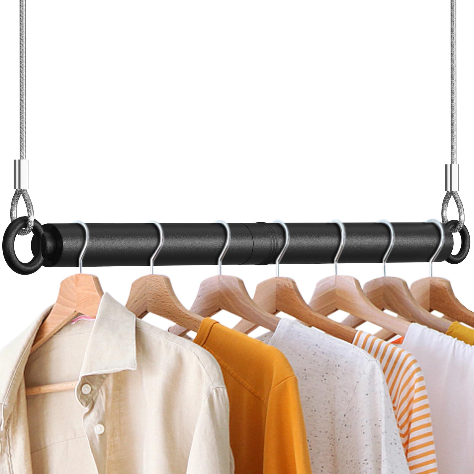 Qufiona Closet Hanging Rod 30 Inches - 1 1/4Inch Diameter Heavy Duty Closet Extender Hanging Rod - Space Saving Hanging Closet Rod for Clothes, Dorm Closet, Nursery Closet...