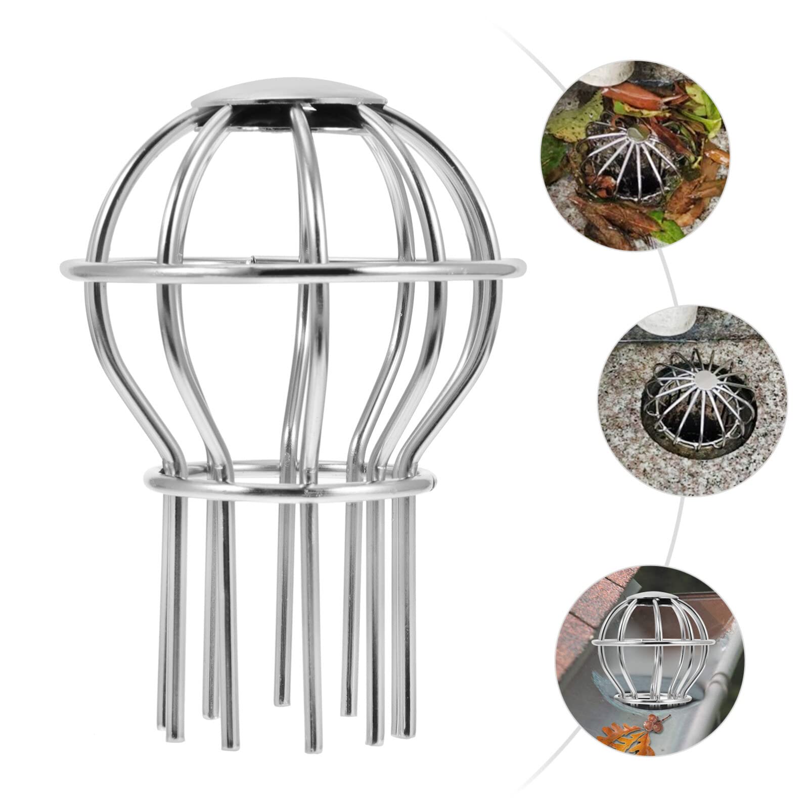 Hemobllo 2 pcs Grille downspout Cover Outdoor Gutter Guard Sink Filter Strainer roof Drainer roof Drain Dome Strainer Wire Drain Bath Drain Strainer Stainless Steel Hair Organ Universal