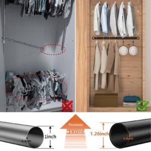 Qufiona Closet Hanging Rod 30 Inches - 1 1/4Inch Diameter Heavy Duty Closet Extender Hanging Rod - Space Saving Hanging Closet Rod for Clothes, Dorm Closet, Nursery Closet...