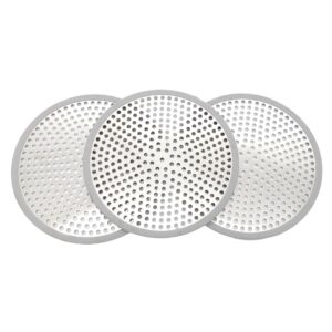 3 Pack Stainless Steel and Silicone Hair Catcher for Bathtub and Kitchen Shower Drains Hair Stopper Durable Silicone Easy to Install and Clean.