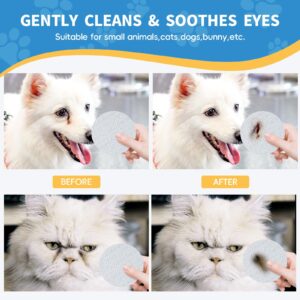 bycolili 2 Pack Eye Wipes for Dogs & Cats,Extra Large 240 Count Natural Tear Stain Eyes Wash Pads,Gently Remove Discharge,Debris,3.15" Coconut Oil Cleans Eyes,Face,Wrinkles