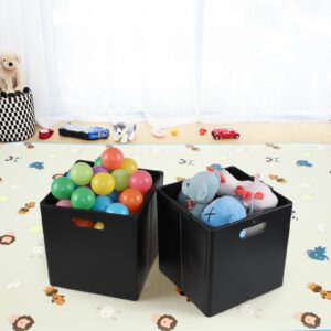 Oymlclivisa 13 Inches Collapsible Plastic Storage Cubes, Foldable Cube Storage Bins, 4 Packs