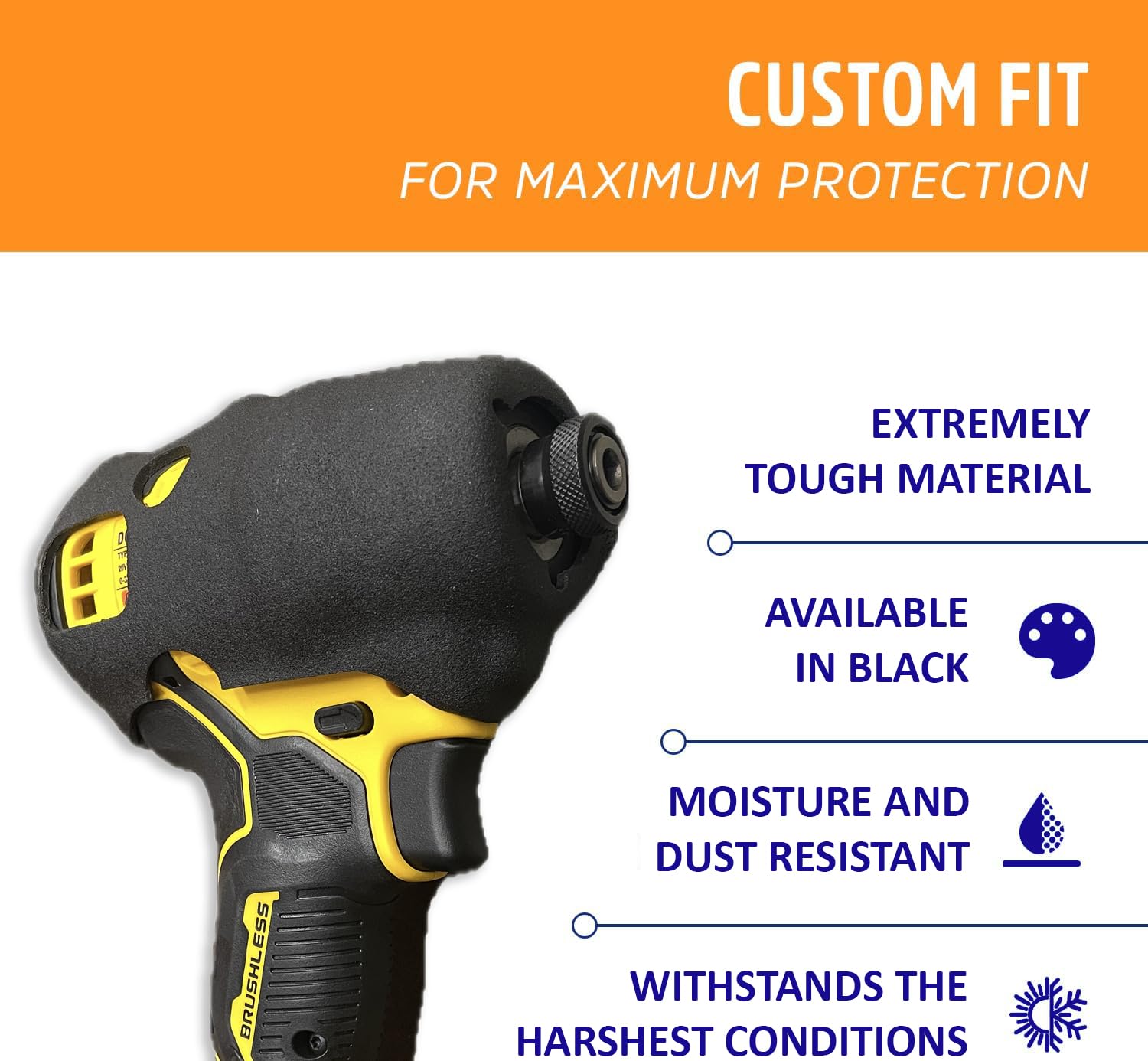 Protoco JB-95 Protective Cover Compatible with the Dewalt DCF809, DCF887, DCF890, 886, ¼” Hex Driver, Tool Cover