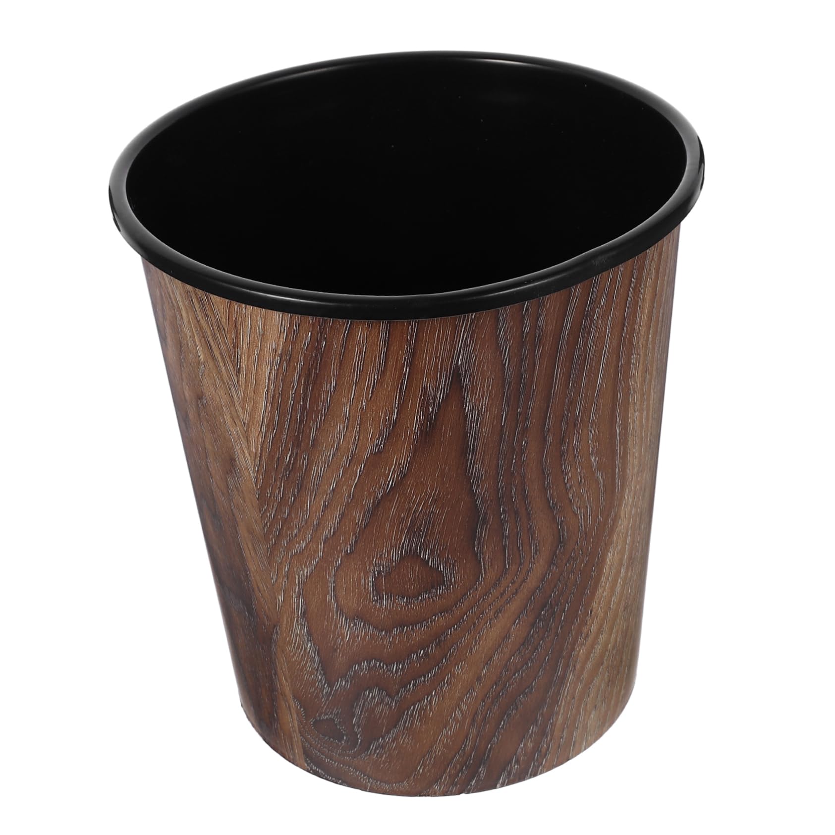 LALAFINA Retro Imitation Wood Grain Trash Can Wooden Trash Can Bamboo Wastebasket Hotel Trash Can Kitchen Bin Slim Recycle Can Compost Bin Garbage Can Office High Capacity Plastic Trash Bin