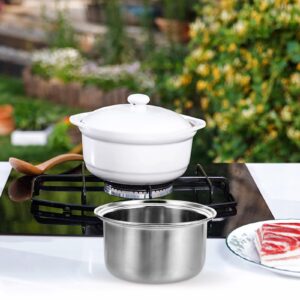 UKCOCO Rice Cooker Liner, Stainless Cookware Instant Nonstick Cooking Pan Inner Tank Soup Pot Insert Container for Stove Top