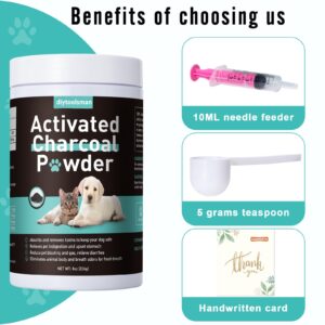 Activated Charcoal for Dogs, 8oz Powder Detox and Digestive Aid, for Poisoning Treatment, Gas Relief & Liver Support, Safe for All Pets, Non-GMO, Gluten-Free