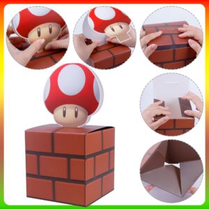 HOMEZZO Video Game Party Goody Treat Boxes, 8 Pcs Birthday Party Supplies, 5x5x5 Inches Brick Block Candy Gift Boxes for Kids Party Favor Party Table Decorations