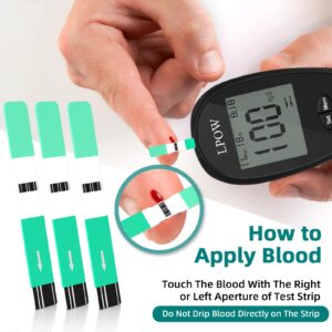 LPOW Blood Sugar Test Strips, 100 Count Test Strips for Diabetes, Use with LPOW Blood Glucose Monitor Only (Model: LPOW)