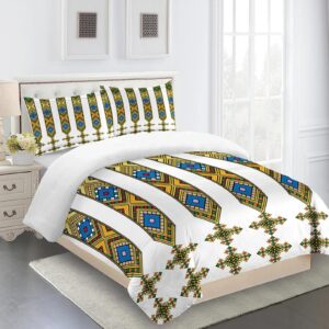 Zhadongli Art Ethiopian Eritrean King Queen Twin Full Bedding Sets Single Double Bed Duvet Cover Set and 2pc Pillow Cover 135x200cm+80x80cmx2