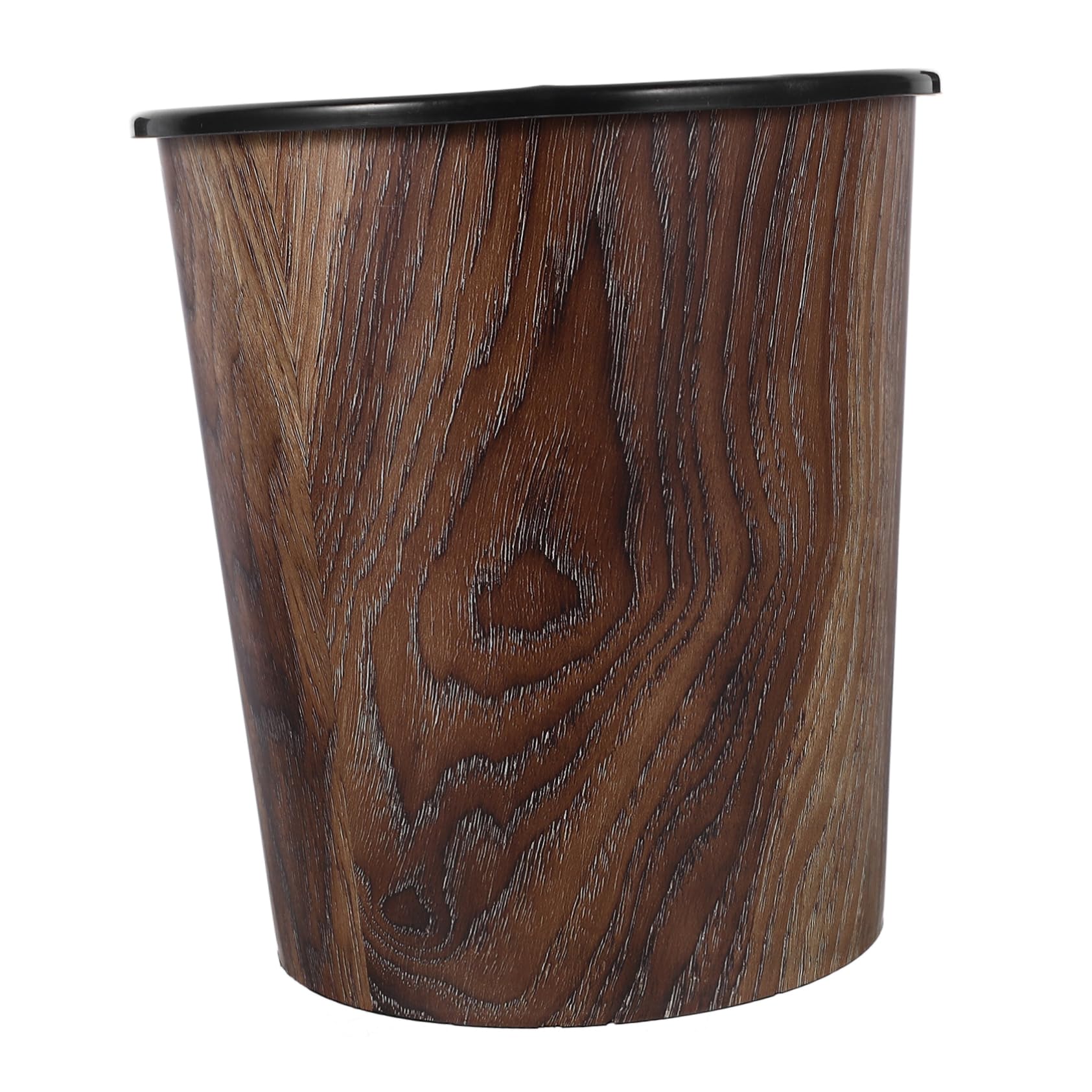 LALAFINA Retro Imitation Wood Grain Trash Can Wooden Trash Can Bamboo Wastebasket Hotel Trash Can Kitchen Bin Slim Recycle Can Compost Bin Garbage Can Office High Capacity Plastic Trash Bin