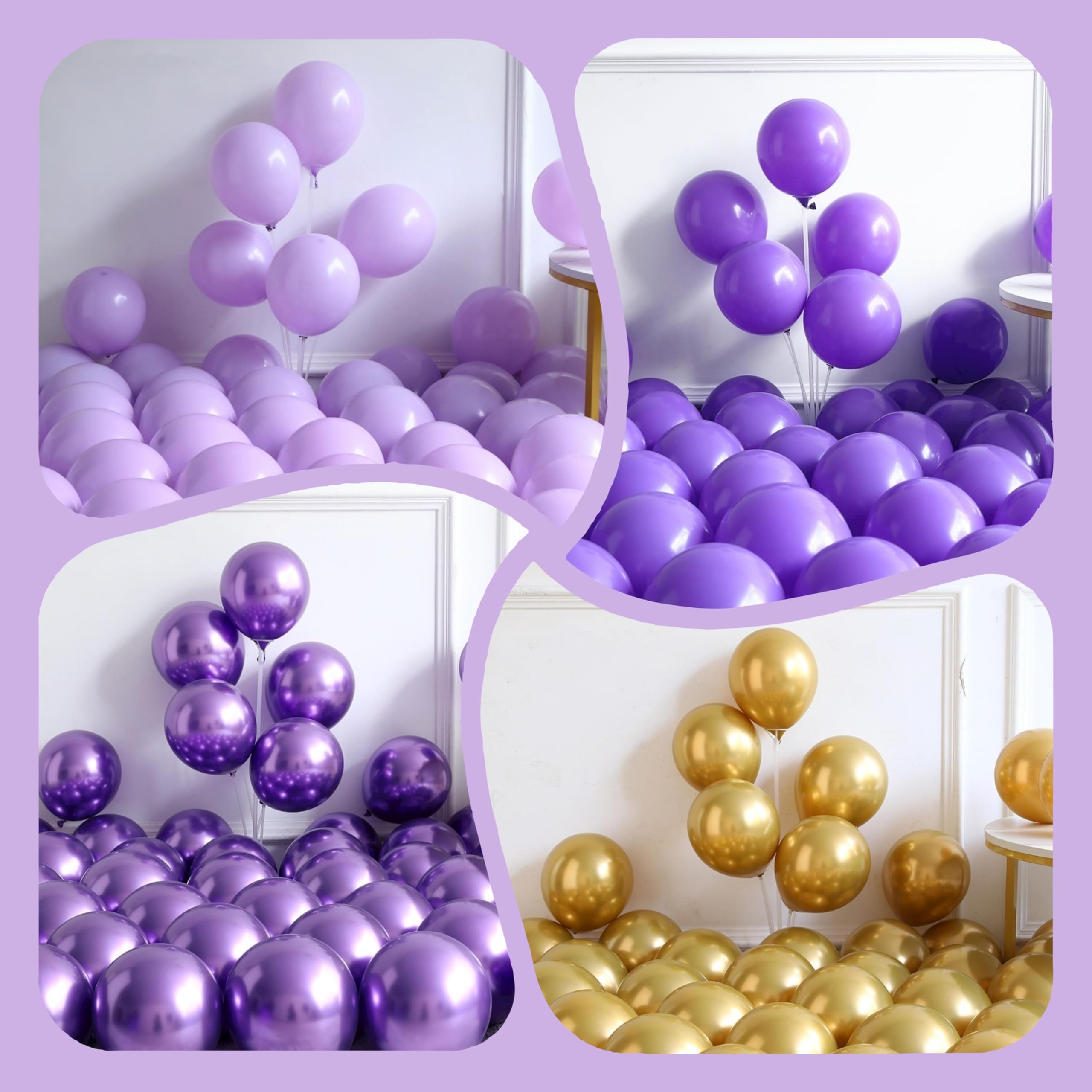 Enanal Purple Butterfly Balloon Garland Arch Kit, 158pcs Purple Chrome Gold Balloons with Butterfly Foil Balloons for Girl Birthday Baby Shower Party Supplies Bridal Shower Wedding Decoration (Purple)