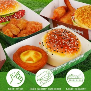 Helimoto 50PCS Super Bowl Party Supplies, Football Paper Snack Tray, Large Disposable Food Tray, Party Snacks Serving Trays for Taco Fries Hot Dog Super Bowl Decorations 2024 Party Favors Table Decor