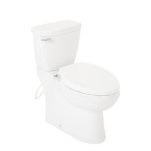 Signature Hardware 481680 Bradenton 1.28 GPF Two Piece Elongated Toilet - Bidet Seat Included, ADA Compliant - White