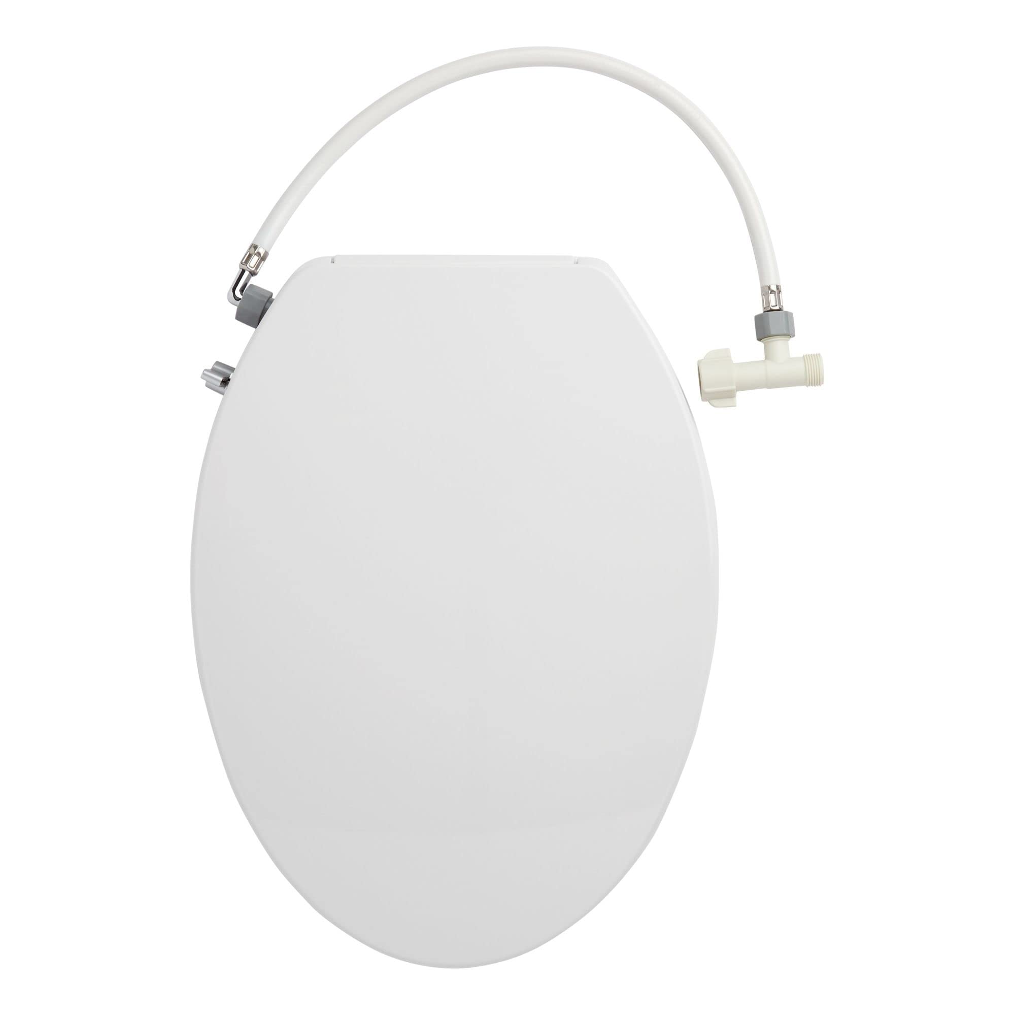 Signature Hardware 481680 Bradenton 1.28 GPF Two Piece Elongated Toilet - Bidet Seat Included, ADA Compliant - White