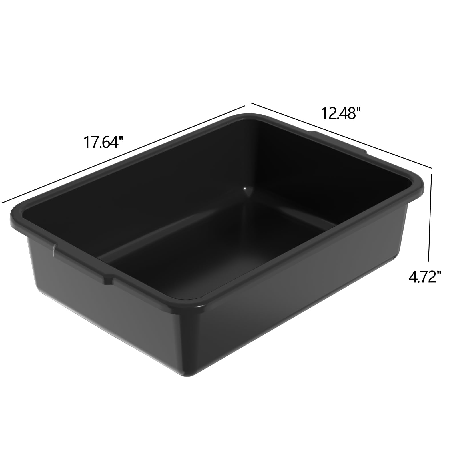 Sandmovie 13 L Plastic Bus Tubs, Plastic Commercial Wash Basin, Black, 12 Packs