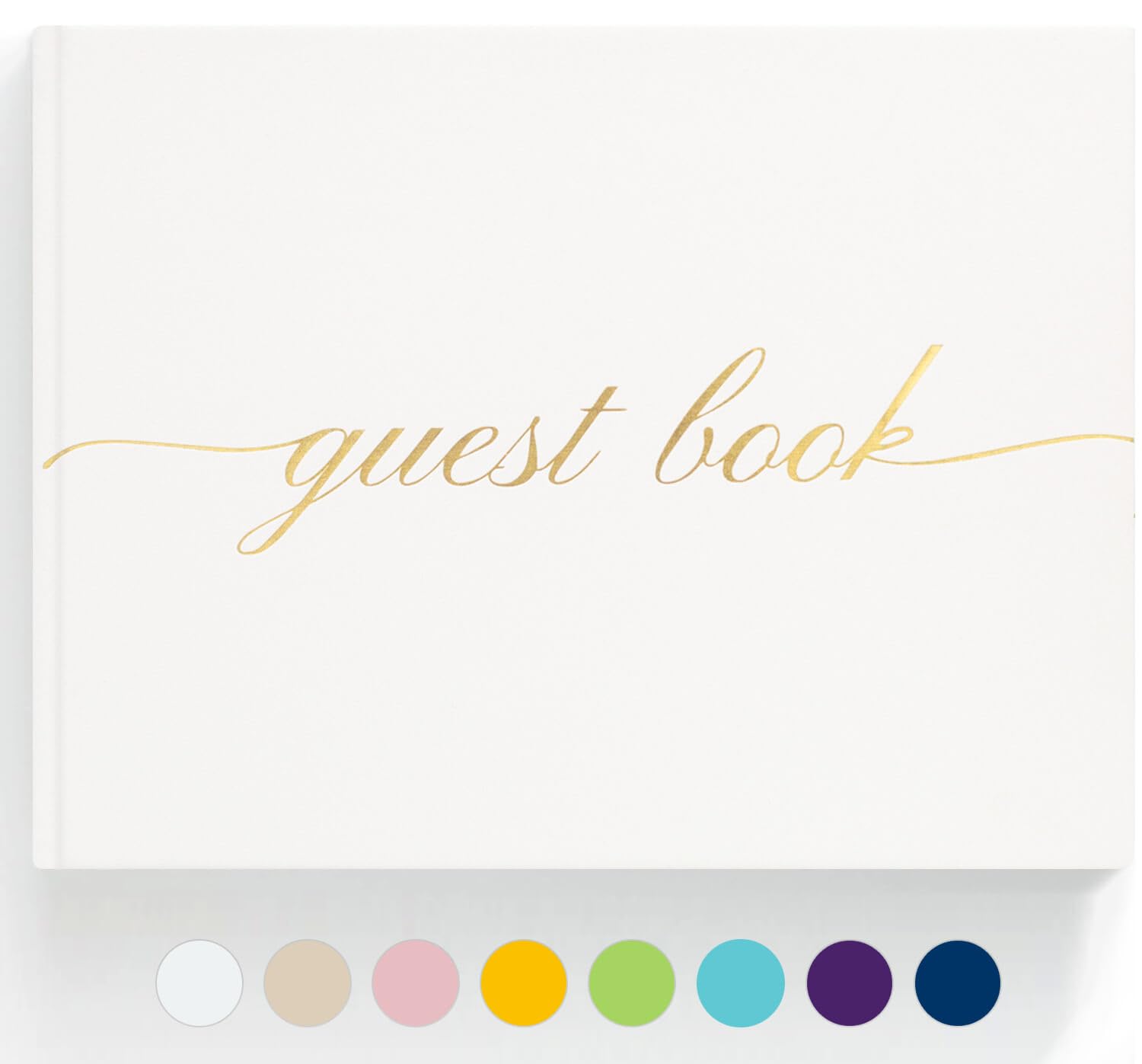 ZICPERY Elegant Wedding Guest Book - Perfect for Wedding Receptions, Baby Showers, Birthdays and Special Events - Polaroid Guest Book with 110 Lined Pages for Sign-in and Photos -Hardcover (White)