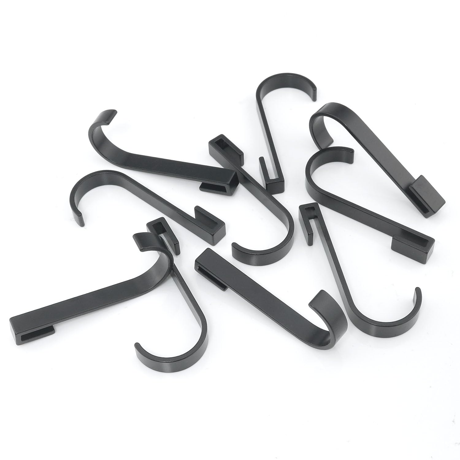 ITROLLE 10PCS Black Heavy Duty Hooks Pot Rack Hooks Wire Rack Hook J Shaped Hook Clip-on Hook J Shaped Stainless Steel Hooks Sink Hooks for Kitchen, Bedroom, Office, Wire Shelf, Coat Rack Accessories