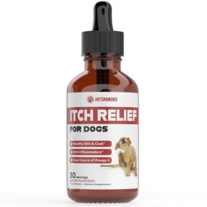 itch relief for dogs | dog itch relief | helps to naturally relieve itching, allergies, & more by improving the skin & coat health | allergy relief for dogs itching | dog itching skin relief | 1 fl oz