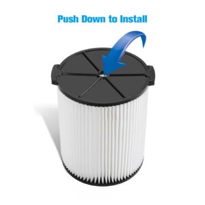 PkLbLr Washable Wet/Dry Vacuum Vac Pleated Filter VF4000 Replacement。Compatible for RIDGID, chenjunt3ao0