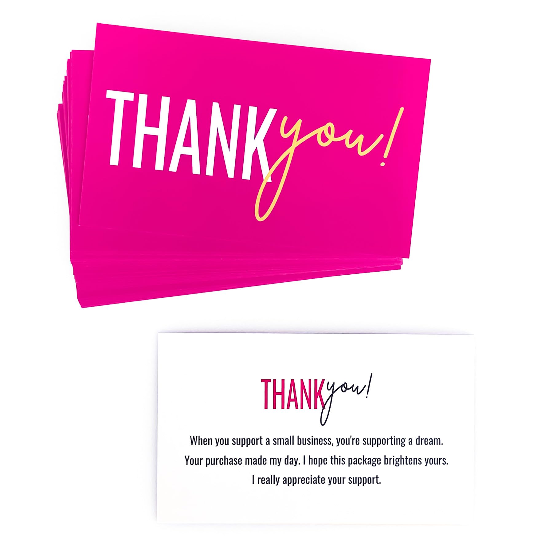 RXBC2011 Gratitude Glow Thank You Cards Hot Pink and Gold appreciation Pack of 100