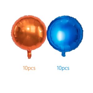 Orange Blue Mylar Balloons 18 Inch Foil Balloons Baby Shower Graduation Birthday Party Supplies Decoration Pack of 20