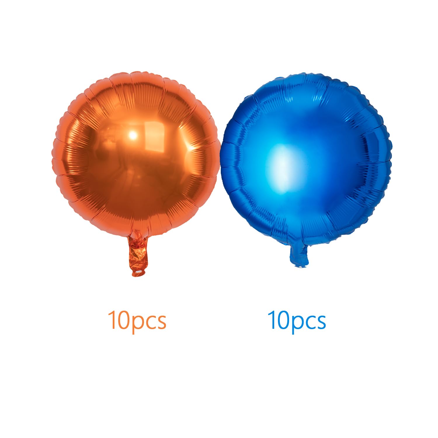 Orange Blue Mylar Balloons 18 Inch Foil Balloons Baby Shower Graduation Birthday Party Supplies Decoration Pack of 20