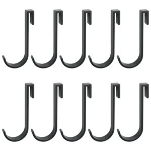 itrolle 10pcs black heavy duty hooks pot rack hooks wire rack hook j shaped hook clip-on hook j shaped stainless steel hooks sink hooks for kitchen, bedroom, office, wire shelf, coat rack accessories