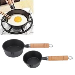 Yuecoom 4.3x2.0in Mini Frying Pan, Mini Egg Frying Pan Cast Iron Omelette Pan Iron Solid Mini Pre Seasoned Skillet for Indoor Outdoor Cooking