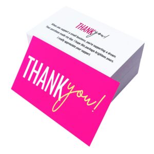 RXBC2011 Gratitude Glow Thank You Cards Hot Pink and Gold appreciation Pack of 100