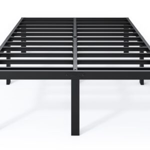 QEROMY Full Size Bed Frame - 18 in Sturdy Platform Bed Frame Full, Heavy Duty Metal Bed Frame No Box Spring Needed, Quick & Easy Assembly, No Noise, Black