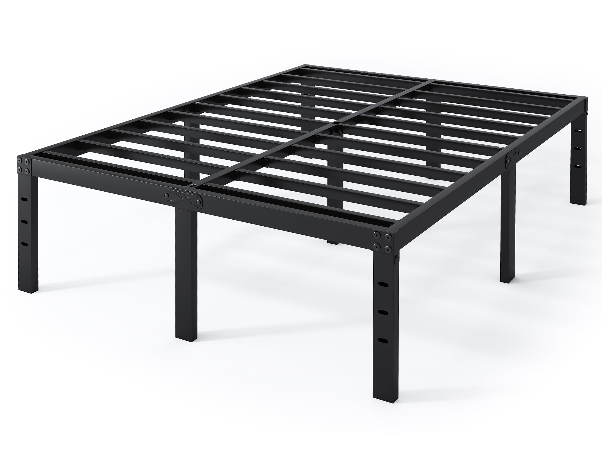 QEROMY Full Size Bed Frame - 18 in Sturdy Platform Bed Frame Full, Heavy Duty Metal Bed Frame No Box Spring Needed, Quick & Easy Assembly, No Noise, Black