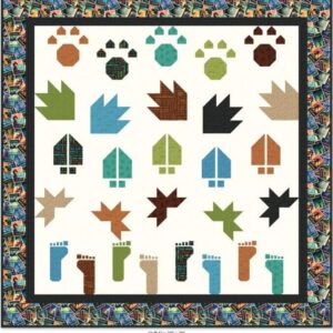 Riley Blake Legends of The National Parks Logo Toss, Fabric by The Yard (Brown)