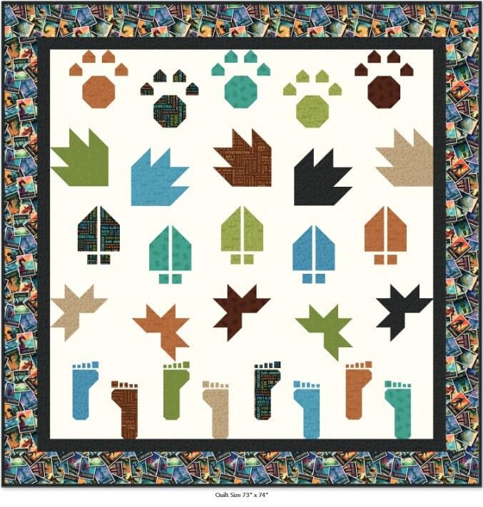 Riley Blake Legends of The National Parks Logo Toss, Fabric by The Yard (Brown)