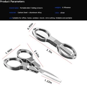 YVAOG Folding Scissors, Safe Portable Travel Mini Scissors, Stainless Steel Retractable Small Scissors for Home Office, Safe Portable Travel Scissors, 2 Piece Set