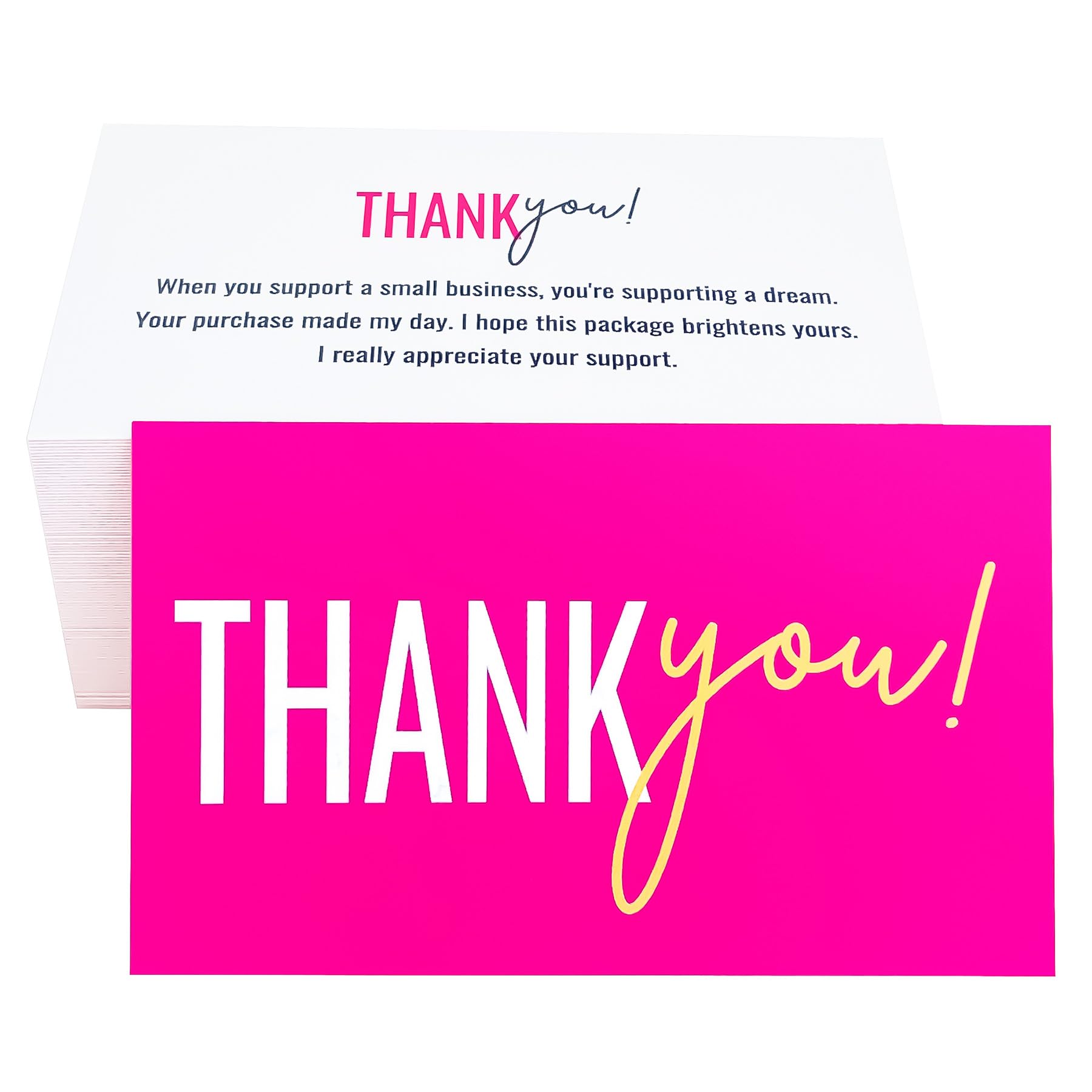 RXBC2011 Gratitude Glow Thank You Cards Hot Pink and Gold appreciation Pack of 100