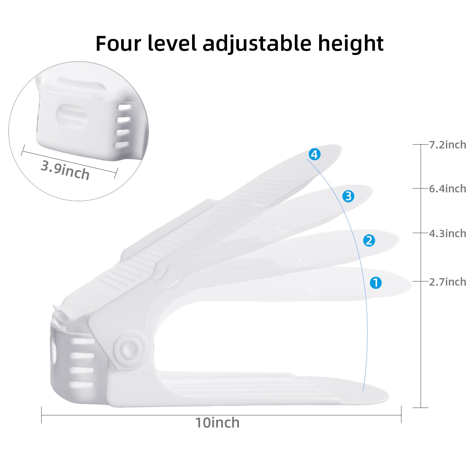 Yashong Shoe Slots Organizer, 24PCS Adjustable Double Layer Stack Shoe Rack, 50% Space-Saving Storage Rack Holder, White