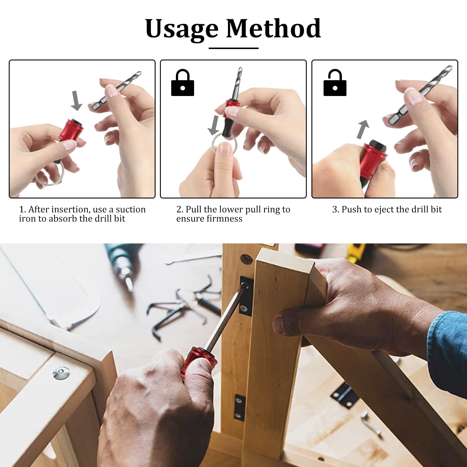 18PCS 1/4 Inch Hex Shank Screwdriver Bits Holder for Impact Driver Drill Bit Keychain Extension Bar, Drill Fast Change Hand-held Bit Holder for Screwdrivers, Flexible Drill Bit Extension Set (18pcs)