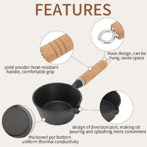 Yuecoom 4.3x2.0in Mini Frying Pan, Mini Egg Frying Pan Cast Iron Omelette Pan Iron Solid Mini Pre Seasoned Skillet for Indoor Outdoor Cooking