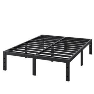 SHLAND Bed Frame Queen Size, 14 Inch Heavy Duty Metal Platform Bed Frame No Box Spring Needed, Mattress Foundation, Storage Space, No Noise, Easy Assembly