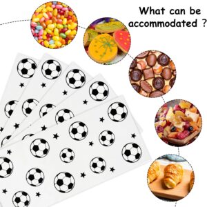 NEPOG Soccer Cellophane Treat Bags, 120 Pieces Soccer Goodie Bags Football Treat Bags Party Favors Clear Candy Cello Bags with Sliver Twist Ties for Soccer Birthday Party Favors Supplies