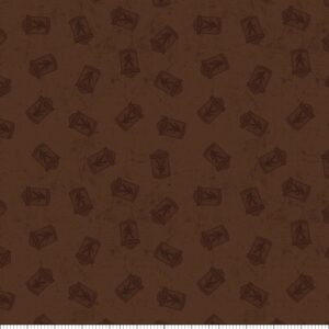 Riley Blake Legends of The National Parks Logo Toss, Fabric by The Yard (Brown)