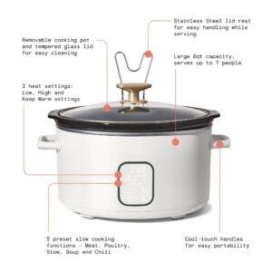 6 Quart Programmable Slow Cooker, White Icing by Drew Barrymore