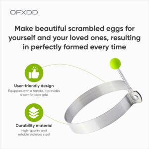 Egg Rings for Frying Eggs for Breakfast - Round Egg Cooker Ring with Stainless Steel - Egg Mcmuffin Ring Mold with Anti-scald Handle, 2 Pcs