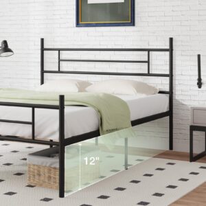 Novilla Queen Size Bed Frame with Headboard and Footboard, 14 Inch Metal Platform Bed Frame, Under Bed Storage, Strong Metal Slats Support, Mattress Foundation No Box Spring Needed