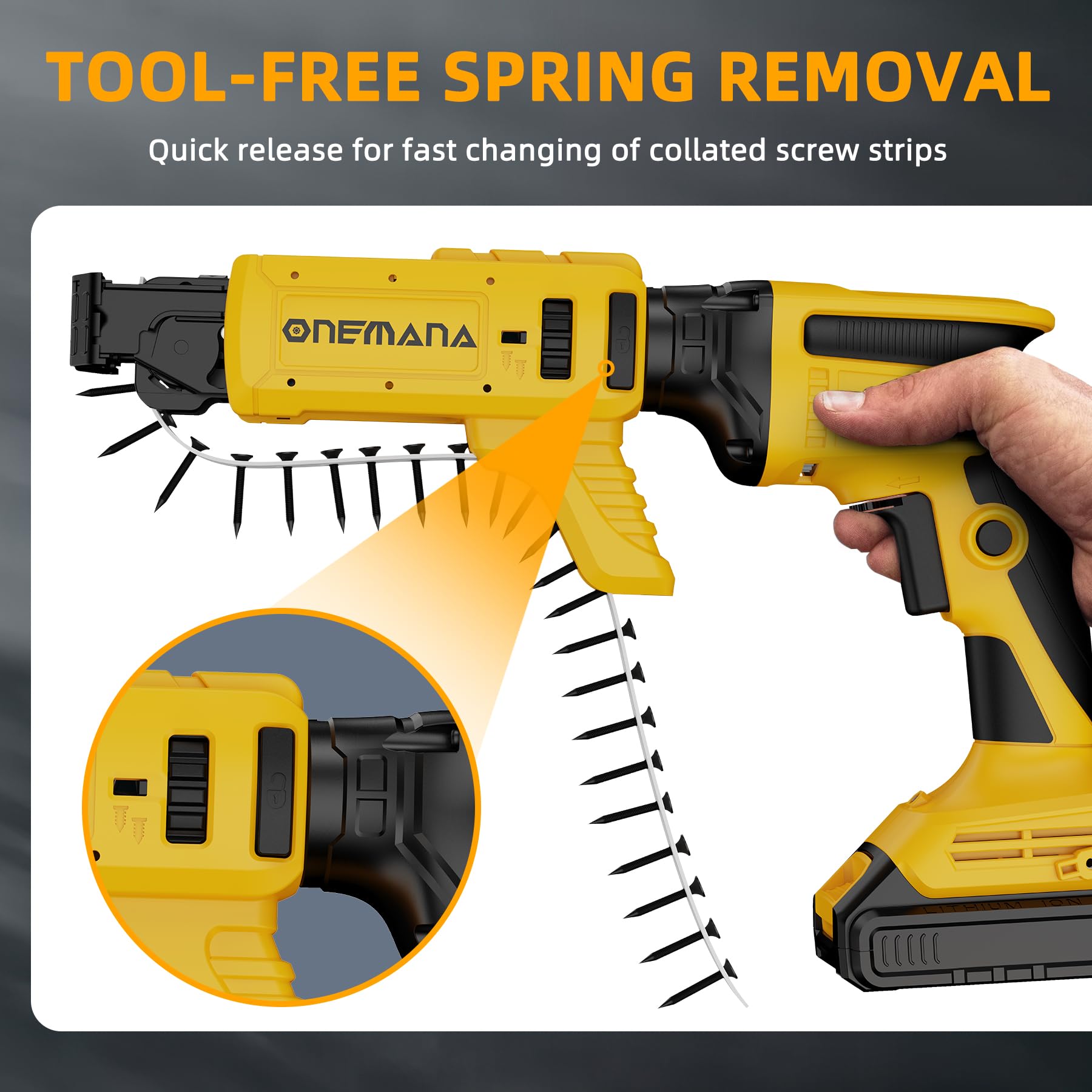 ONEMANA Collated Screw Gun Attachment, Suit For Dewalt DCF620