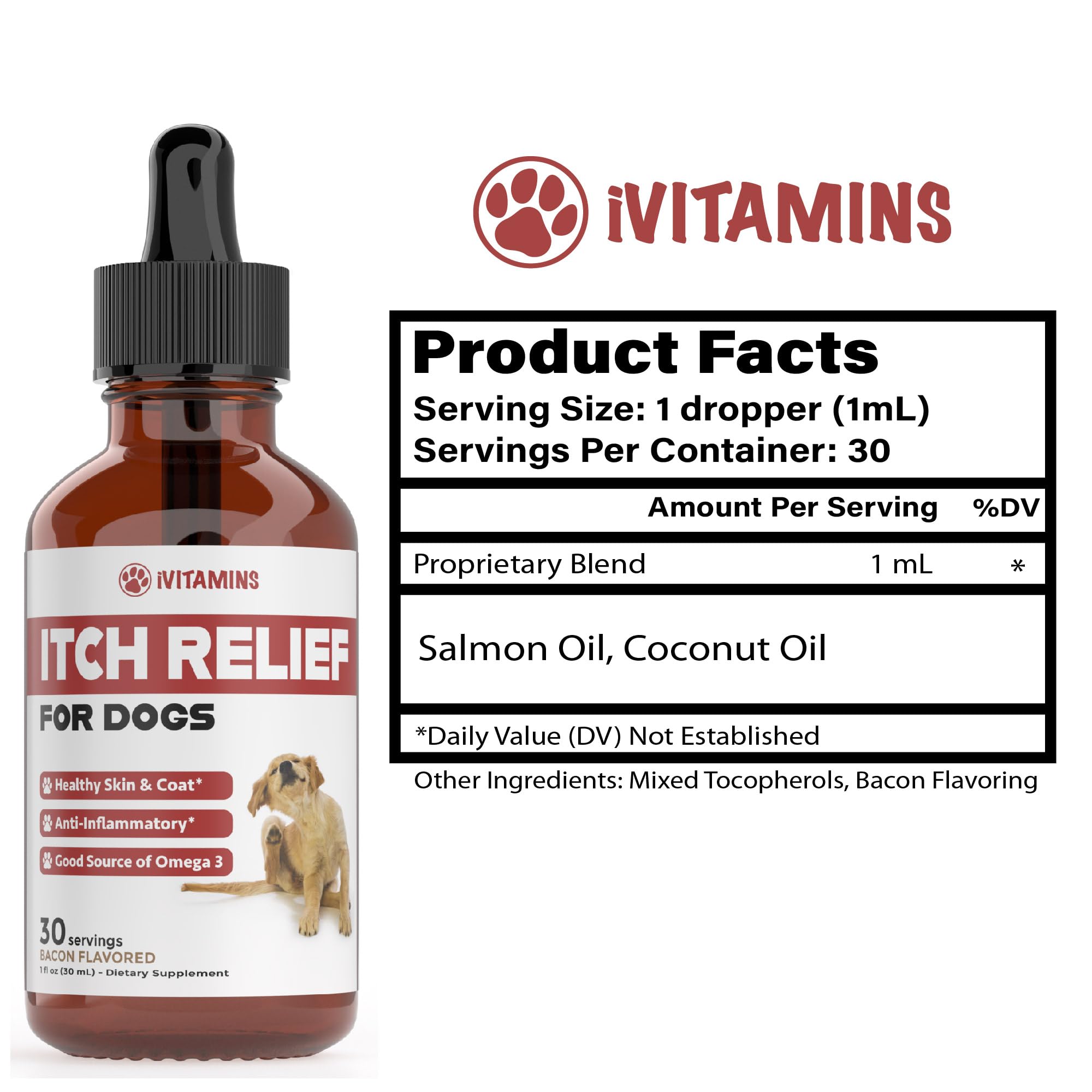 Itch Relief for Dogs | Dog Itch Relief | Helps to Naturally Relieve Itching, Allergies, & More by Improving the Skin & Coat Health | Allergy Relief for Dogs Itching | Dog Itching Skin Relief | 1 fl oz