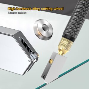 Glieskir Glass Cutter, Upgrade Glass Cutter Tool, Pencil Style Oil Feed Carbide Tip for Glass Cutting/Tiles/Mirror/Mosaic, 2mm-20mm